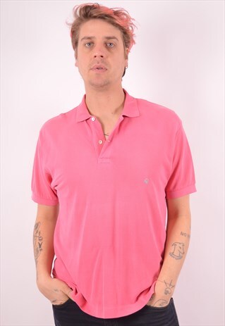UNITED COLORS OF BENETTON MENS VINTAGE POLO SHIRT LARGE PINK