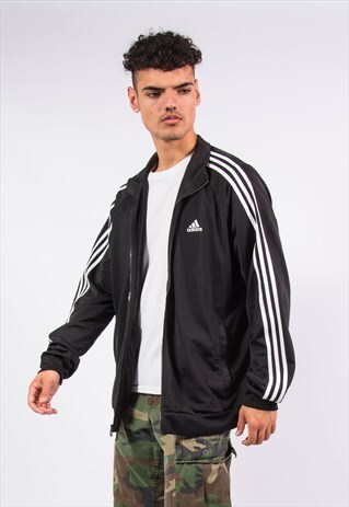 Y2K ADIDAS BLACK TRACKSUIT TOP JACKET