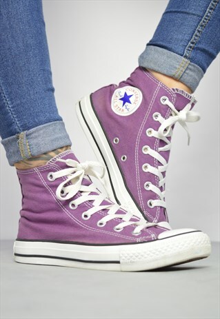 VINTAGE 90S CONVERSE PURPLE HI-TOPS TRAINERS RETRO PREPPY