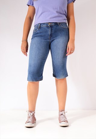 VINTAGE LEVI'S MID-LENGTH DENIM SHORTS MID-BLUE