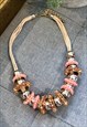 PINK & GOLD CHUNKY STATEMENT NECKLACE