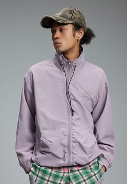 Grunge track jacket pastel pastel sports bomber in purple