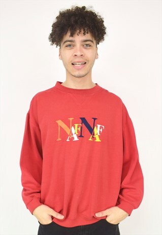 VINTAGE 90'S RED NAF NAF SWEATSHIRT
