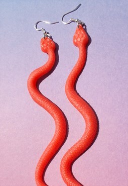 Red Snake Earrings