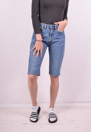 DIESEL WOMENS VINTAGE DENIM SHORTS W26 BLUE 90S