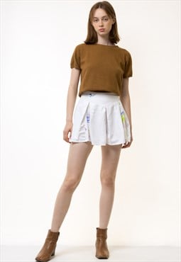 White Cotton High Waisted Puma Short Skirt 5562
