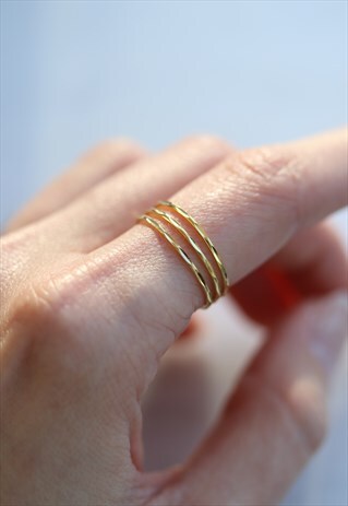 GOLD PLATED STERLING SILVER DELICATE STACKING RING