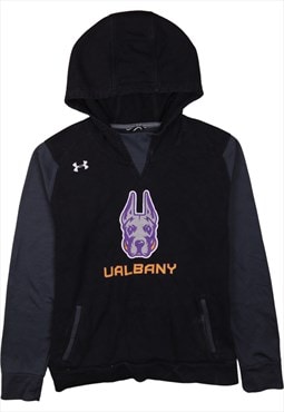 Vintage 90's Under Armour Hoodie Ualbany Pullover Black