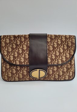 Christian Dior Oblique Vintage Brown Trotter Monogram Bag / 