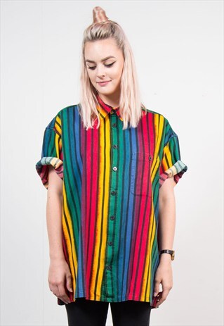 90'S CRAZY RAINBOW OVERSIZE FESTIVAL SHIRT