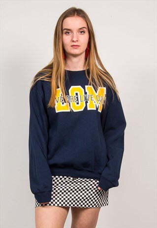90'S VINTAGE NAVY BLUE USA COLLEGE SWEATSHIRT
