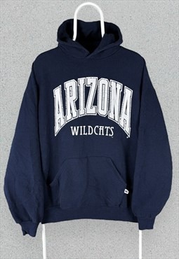 Vintage Russell Athletic Blue Hoodie Arizona Wildcats Men XL