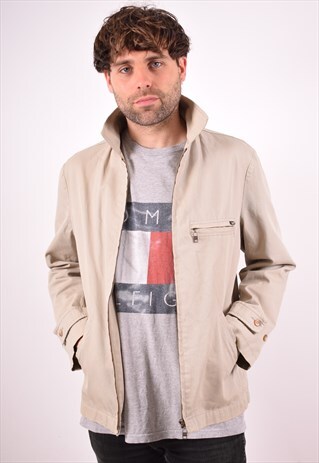 LEE MENS VINTAGE HARRINGTON JACKET LARGE BEIGE 90S