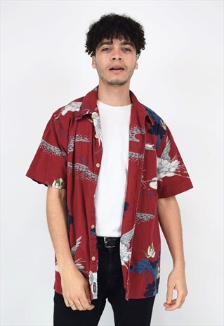 VINTAGE 90'S RED UNION BAY HAWAIIAN SHIRT