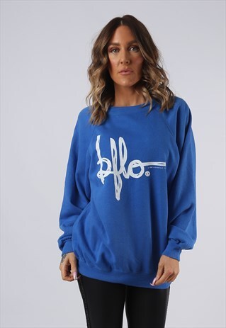 SWEATSHIRT JUMPER OVERSIZED BUFFALO LOGO PRINT UK 16 (C9EZ)