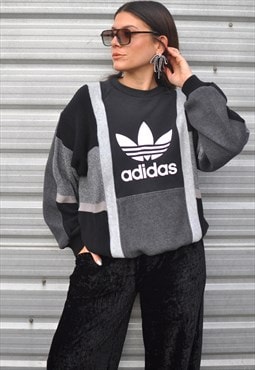 90's vintage adidas reworked knit fleece sweatshirt