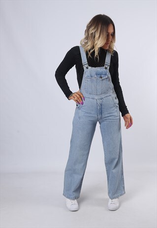 DENIM DUNGAREES WIDE LEGS UK 8 (DK4N)