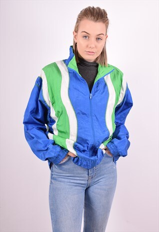 WOMENS VINTAGE TRACKSUIT TOP JACKET LARGE MULTI 90S