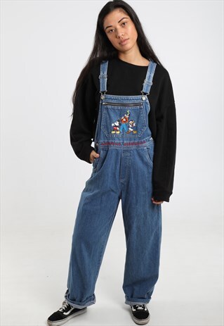 90S DISNEY EMBROIDERED DUNGAREES
