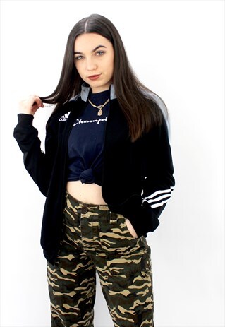 90'S RETRO BLACK & GREY TRACK JACKET