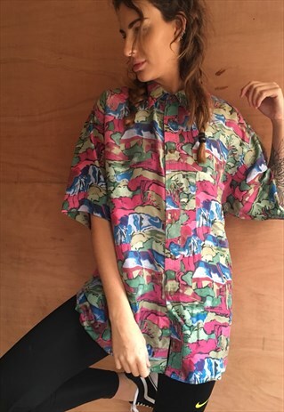 PATTERNED OVERSIZED RETRO VINTAGE UNISEX FESTIVAL SHIRT