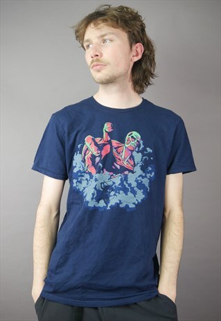 VINTAGE ATTACK ON TITAN GRAPHIC T-SHIRT IN BLUE 