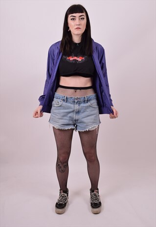 VINTAGE 90'S PURPLE WINDBREAKER JACKET EAGLE SIZE SMALL