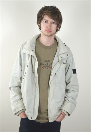 90S VINTAGE BEIGE THOMAS BURBERRY HOODED JACKET