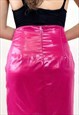 VINTAGE 90S ACETATE PINK LINGUETTE SKIRT 