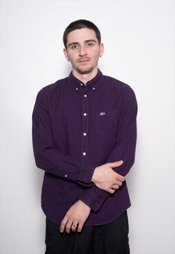 Vintage Lacoste longsleeve Purple Business Shirt
