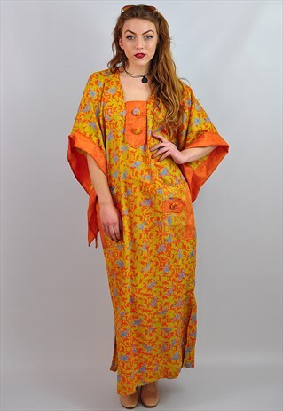 VINTAGE BOHO PATTERNED FESTIVAL KAFTAN