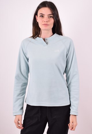 THE NORTH FACE WOMENS VINTAGE FLEECE JUMPER MEDIUM BLUE 90S
