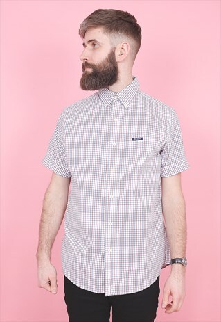 VINTAGE CHAPS SHORT SLEEVED CHECK SHIRT /R8365
