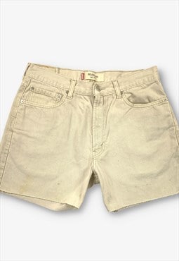 Vintage Levi's 550 Cut Off Denim Shorts Cream W34 BV20330