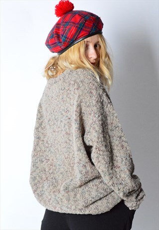 VINTAGE 90S BEIGE KNIT JUMPER