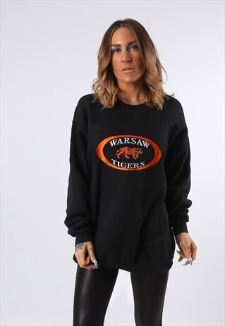 SWEATSHIRT JUMPER WARSAW TIGERS OVERSIZED LOGO UK 18 (PBF)