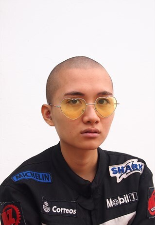 YELLOW HEART SHAPE SUMMER FESTIVAL SUNGLASSES