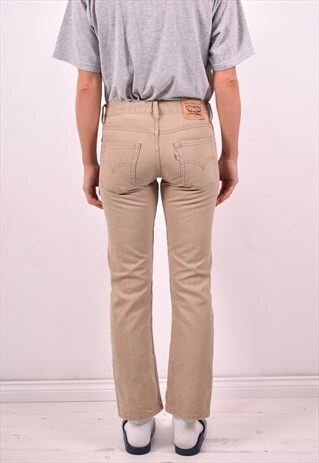 LEVI'S 513 WOMENS VINTAGE JEANS W27 L27 BEIGE 90'S