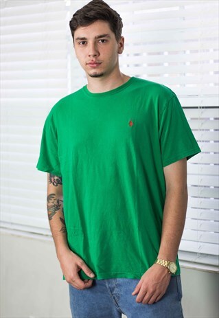 VINTAGE POLO RALPH LAUREN T-SHIRT LOGO 90S L 6.7