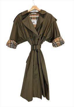 Oversized vintage Burberry trench coat with waterproof belt.