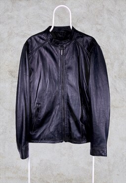 Vintage Kenneth Cole Leather Jacket Genuine Black Large