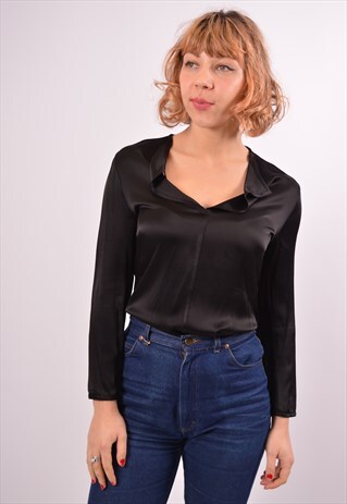 VINTAGE MAX MARA TOP BLOUSE BLACK