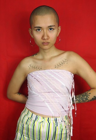 BABY PINK TUBE TOP Y2K STYLE