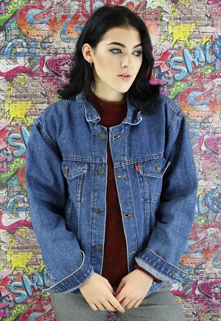 VINTAGE 80S DARK BLUE LEVI'S DENIM JACKET. UNISEX.