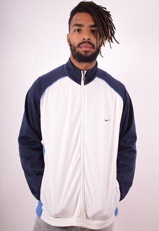 NIKE MENS VINTAGE TRACKSUIT TOP JACKET XL WHITE 90S