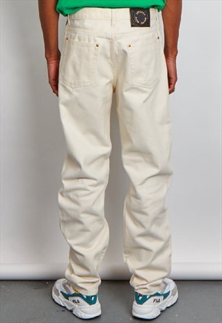VINTAGE 90'S VERSACE WHITE STRAIGHT LEG JEANS