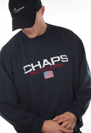 VINTAGE CHAPS RALPH LAUREN BIG LOGO SWEATSHIRT JUMPER
