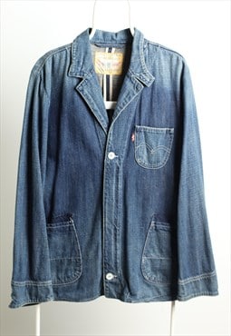 Vintage Levi's Denim Longline Jacket Navy Blue Size L
