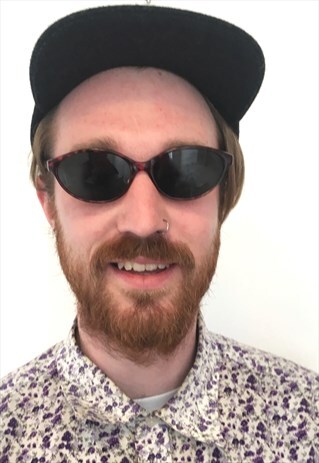 VINTAGE 90S SLEEK BROWN OVAL SUNGLASSES UNISEX