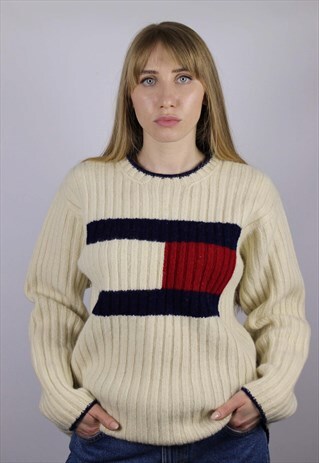 VINTAGE TOMMY HILFIGER SWEATER CREWNECK BIG LOGO